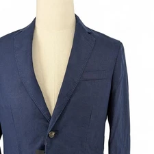 Club Room Men's 100% Linen Blazer Jacket Sport Coat Unlined Navy Blue Small 38