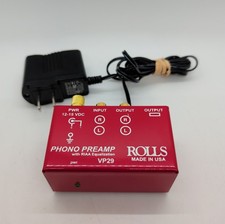 Rolls VP29 Phono Preamp RIAA EQ 2-Channel RCA In/Out Red - Tested