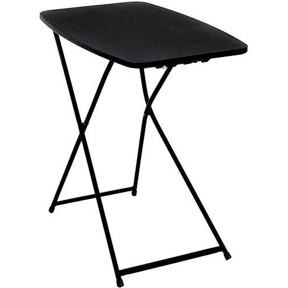 Adjustable Height 26-Inch Folding Table Portable Lightweight Compact Black