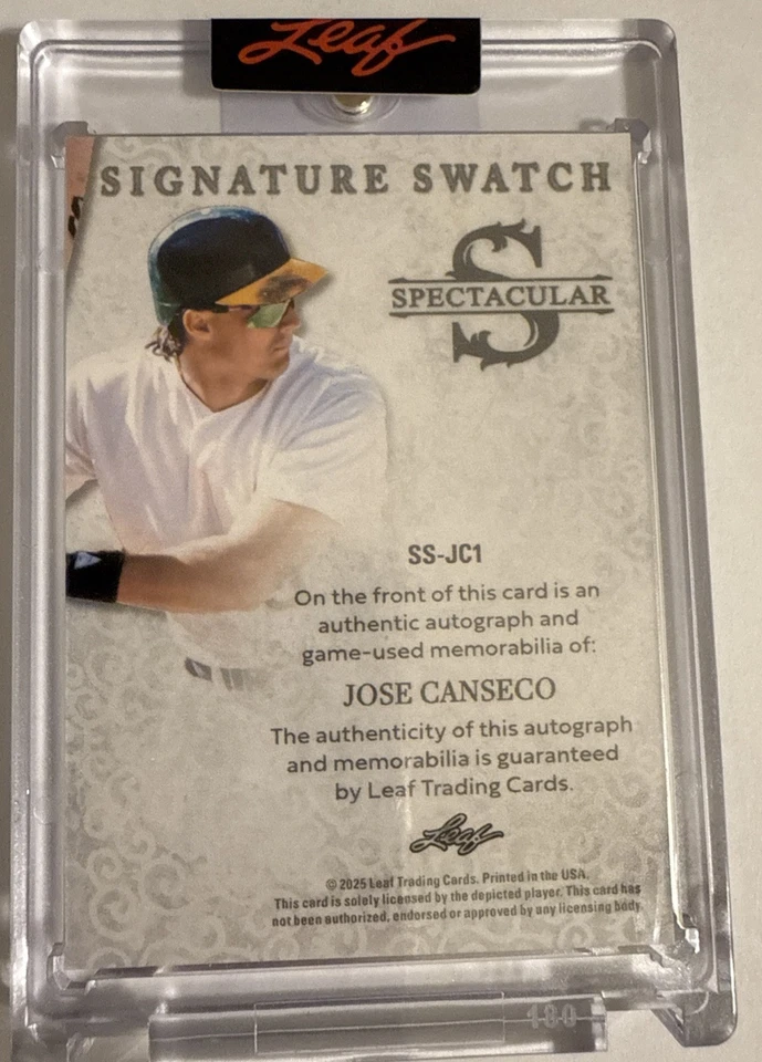 Muestras Leaf Superlative Jose Canseco GU 2025 Signature automáticas #d 6/8 Foto 4 de 4
