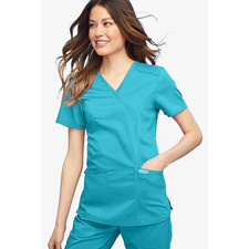 Cherokee Workwear Revolution V neck Scrub Top WW610 XS Teal Blue NWT medical