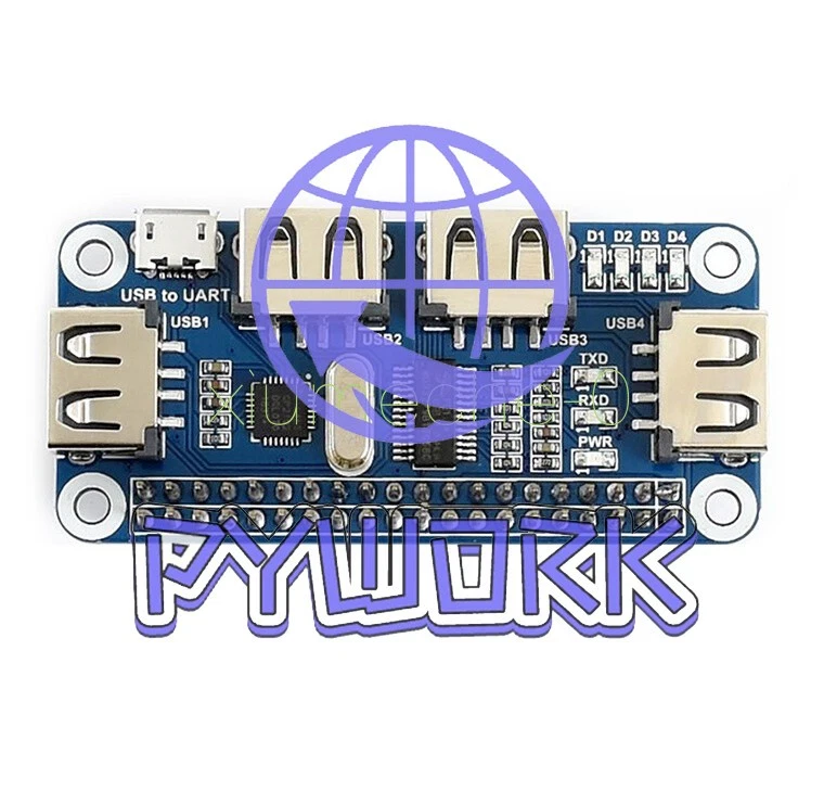4 Port USB Hub For Raspberry Pi Expansion Board 5V UART Raspberry Zero/ W/3B+ - Image 3 of 4