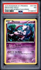 2015 POKEMON XY BLACK STAR PROMOS MEGA MEWTWO PRODUCTS #XY100 MEWTWO-HOLO PSA 7