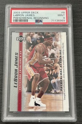 1996 Upper Deck  -  LeBRON JAMES  #8 - Phenomenal Beginning PSA 9 Cavaliers NBA