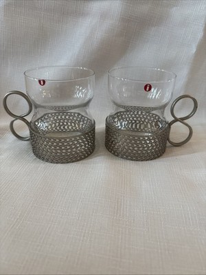 Set Of 2pc - Iittala Tsaikka Finland Tea Coffee Glasses Cups Timo Sarpaneva