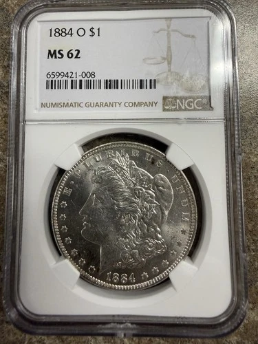 1884-O Morgan Silver $1 Dollar NGC Certified MS 62