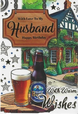 SILVERLINE HUSBAND BIRTHDAY CARD WITH GOLD FOIL DETAIL