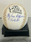 ANDY VAN SLYKE SIGNED ROMLB GOLD GLOVE BASEBALL INSCRIBED "5 x GG" BECKETT WIT