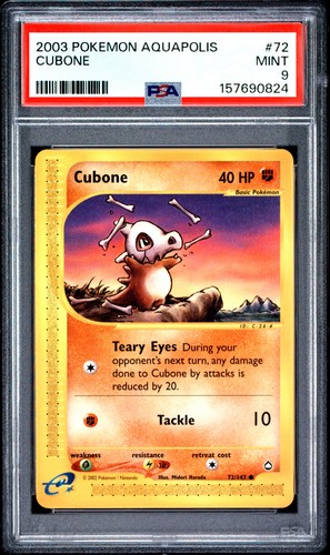 Cubone graded PSA 9 for sale on eBay