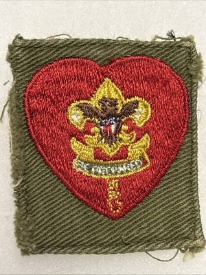 1946-1954 Life Scout Square Rank Patch Khaki Variety Type 7E