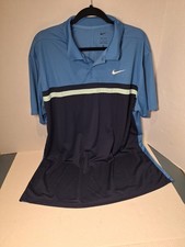 Nike Dri Fit Causal Polo Shirt, Mens Xl, Polyester, Striped, Short Sleeve
