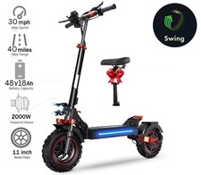 Foldable Electric Scooter 1200W 48V 18Ah 30MPH 40Mi 11in Off Road Adult