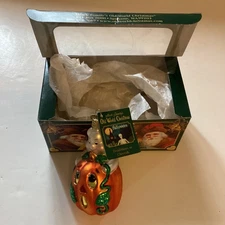 NWT Merck Family Old World Christmas Halloween Glass Ornament "Pumpkin & Ghost"