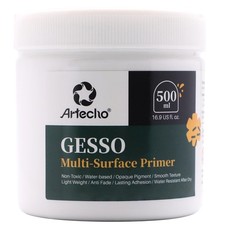 White Gesso 16.9oz / 500ml, Gesso Primer for Acrylic Painting
