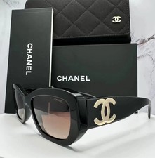 CHANEL SUNGLASSES BLACK FRAME CLASSIC 5493 CAT EYE WOMEN WITH PACKAGING 