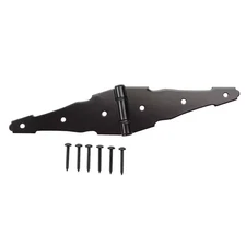 6 In. Standard Black Heavy Duty Decorative Strap Hinge