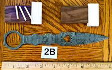 PRICE REDUCDED - HARDWOOD KIT - DAMASCUS STEEL DAGGER STYLE BLADE   2B