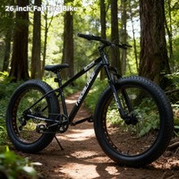 26 Inch Mountain Bike Fat Tire Wheel Bikes 7-Speed Bicycle Cycle For Men Women
