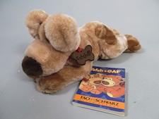 FAO Schwarz Fetch Puppy Dog Plush Stuffed Animal Toy Brown 12" With Book Rare
