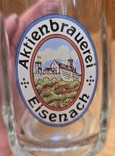 Aktienbrauerei Eisenach 0,3 Liter altes Bierglas Bierkrug Krug Wartburg.