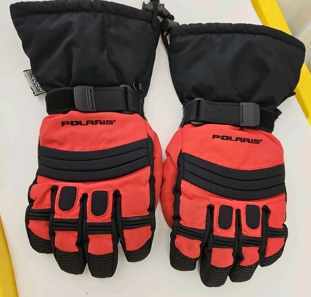 Red Adjustable Polaris Gloves Ski Winter Snow Men's Size Large Pre-owned