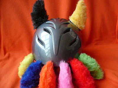 HÖRNER Helm Skihelm 11 Farben NEU Klett Flausch Plüsch Helmschmuck Helmohren
