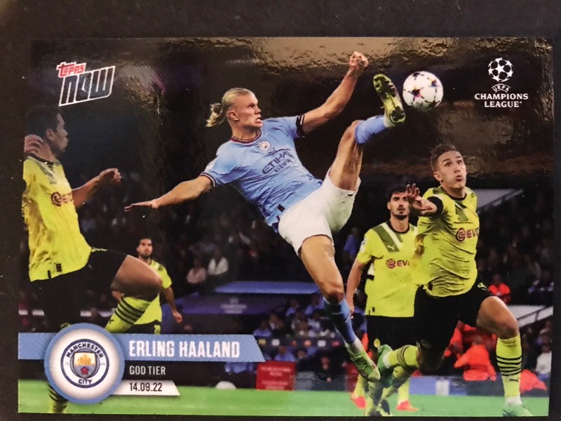 ERLING HAALAND-God Tier 2022 Topps Now #023 UEFA UCL Manchester City