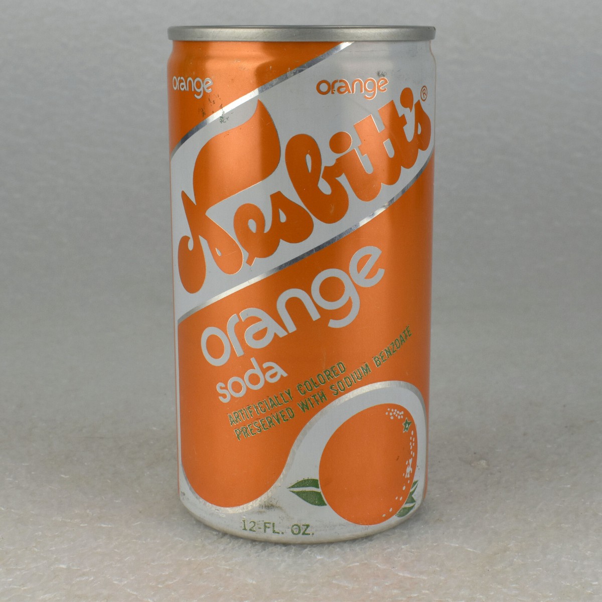 Vintage 1970s Nesbitt's Orange Soda Pop Can Aluminum 12 fl