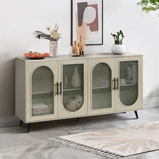 Storage Cabinet Sideboard Media TV Console Table with Adjustable Shelves