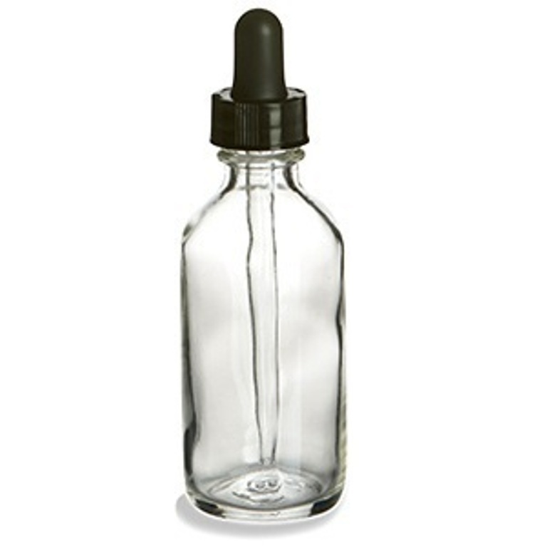 32 Pcs 4 oz [120ml] CLEAR Boston Round Glass Bottle with Dropper