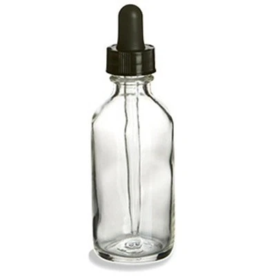 AC 64 Pcs 4 oz [120ml] CLEAR Boston Round Glass Bottle with Dropper