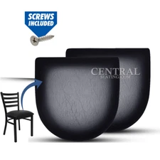 Replacement Dining Chair Seat Cushion, Foam Seat in Black Vinyl Set of 2. 
