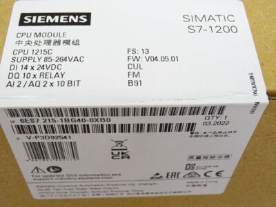 1 PCS SIEMENS 6ES7 215-1BG40-0XB0 6ES7215-1BG40-0XB0 CPU Module New In ...