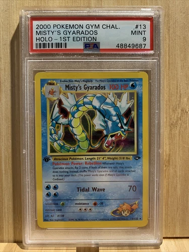 PSA 9 MINT 1st Edition Misty's Gyarados 13/132 Gym Challenge Holo Pokemon