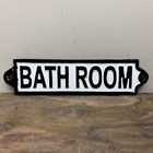Bathroom Door Sign - Black And White Bathroom Sign - Rustic Quality - Cast Iron