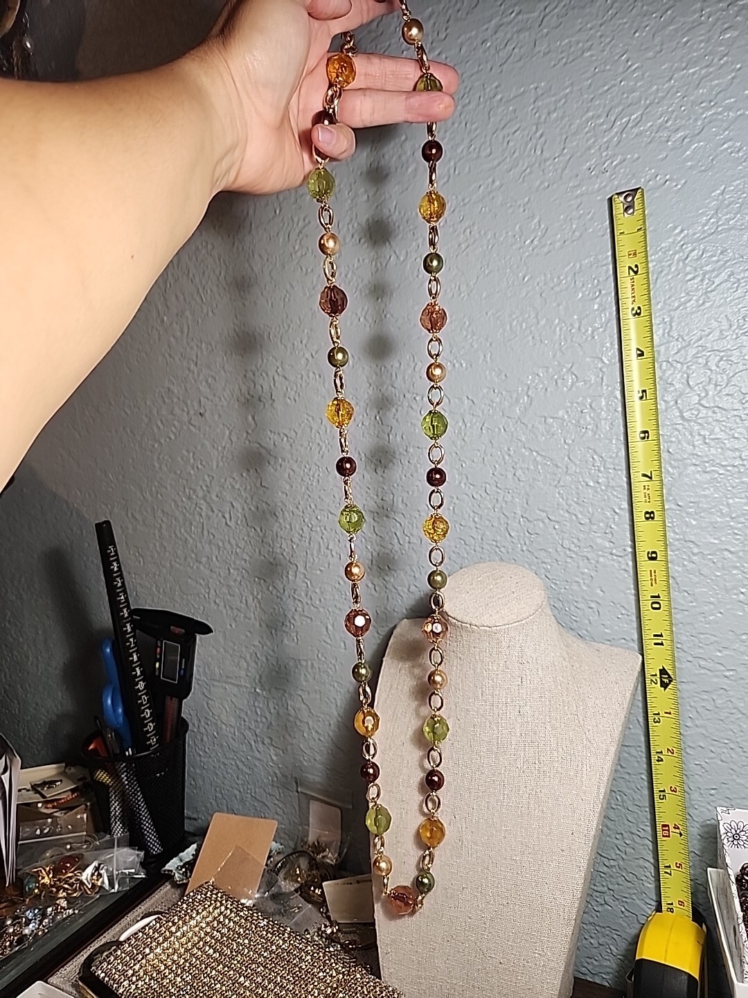 Vintage KJL Kenneth Jay Lane Amber Crystal Bronze… - image 3