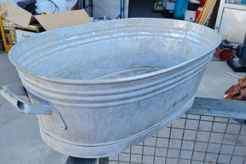 alte Alu Wanne Pflanzkübel Pflanzgefäß Gartenteich Miniteich