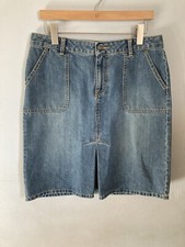 Vintage Old Navy Brand Denim Skirt Women s Size 10 Midi Blue Med Wash Y2K