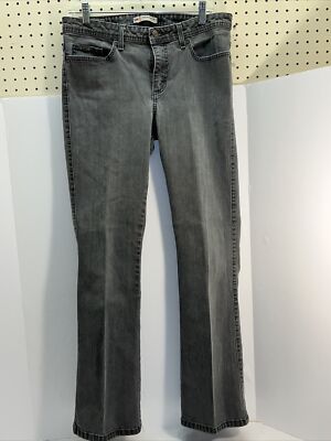 Lee Mid Rise Bootcut Womans Jeans Lower On The Waist 12 Gray