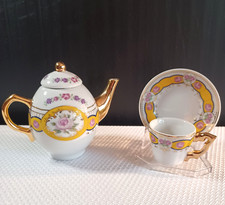 Vintage Miniature Imperial Porcelain Teapot with Cup and Saucer