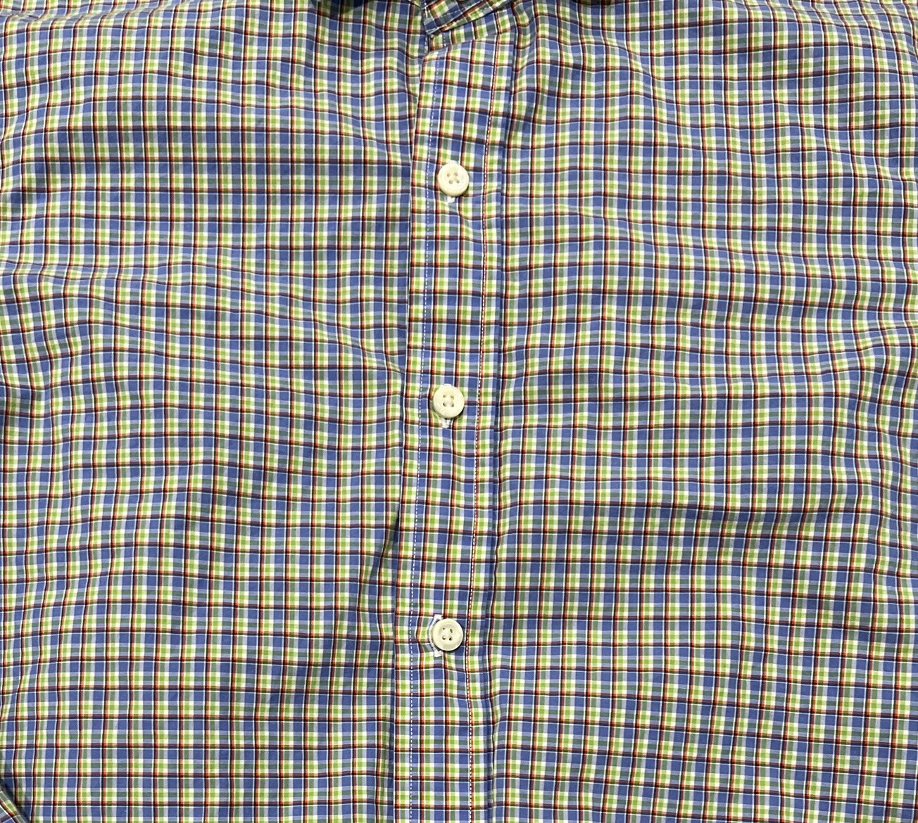 Polo Ralph Lauren Button Down Shirt Mens Small Custom Fit Plaid Blue Green thumbnail 2