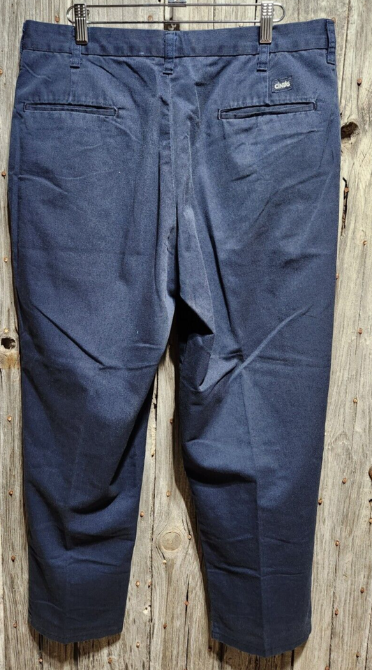 men's CINTAS Comfort Flex Industrial uniform Work Pants Navy BLUE hook