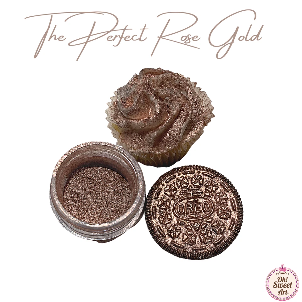 玫瑰金金属光泽粉尘蛋糕软糖食品冰敷婚礼装饰 4 克 — 第 4/4 张图片