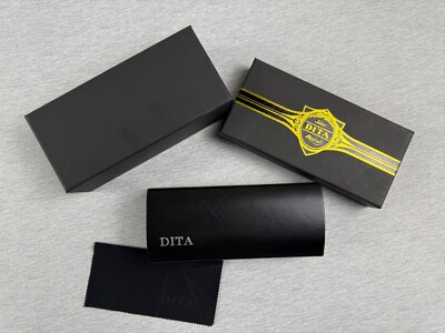 DITA Glasses Case Eyeglasses Sunglasses Black Size M Leather NEW