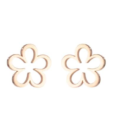 2pairs stainless steel Flower earrings, 4 colors Jewelry Wholesale FJS173
