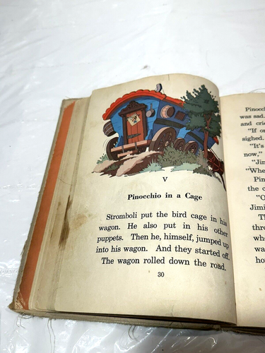 Orig 1940 DISNEY Hard Cover PINOCCHIO BOOK - Picture 10 of 11