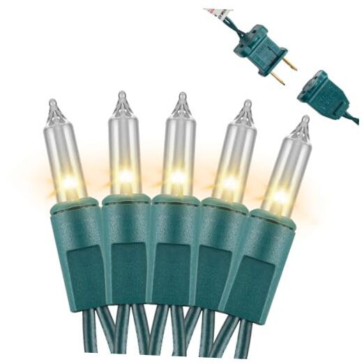 Christmas Lights 200(2x100) Count Indoor Clear White Connectable String - Warm