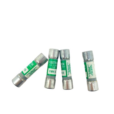 4 pcs Bussmann FNM-5 Fusetron Dual Element Time Delay Midget Fuse, 5A 250V