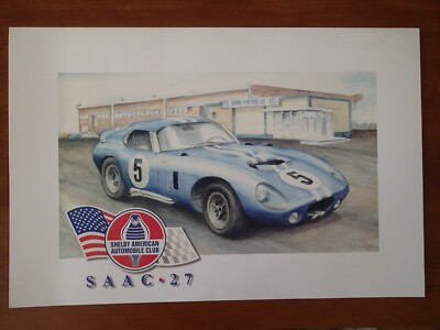 SHELBY COBRA DAYTONA COUPE Color Poster, SAAC 27 SHELBY AMERICAN AUTOMOBILE, NOS