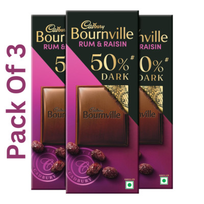 Cadbury Bournville Rum & Raisin Dark Chocolate Bar Brand NEW 80 g